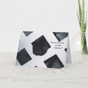 Schwarze Gruß-Karte Mops-Welpevalentines Tages Feiertagskarte