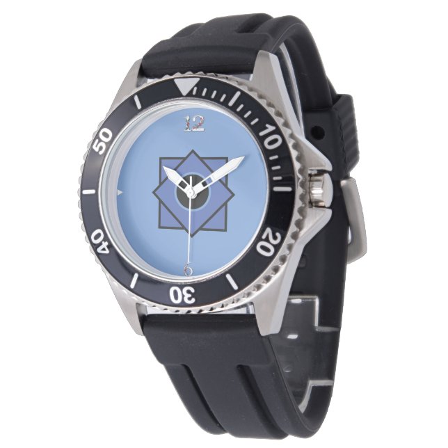 Schwarze Gummireifenwache Armbanduhr (Schrägansicht)