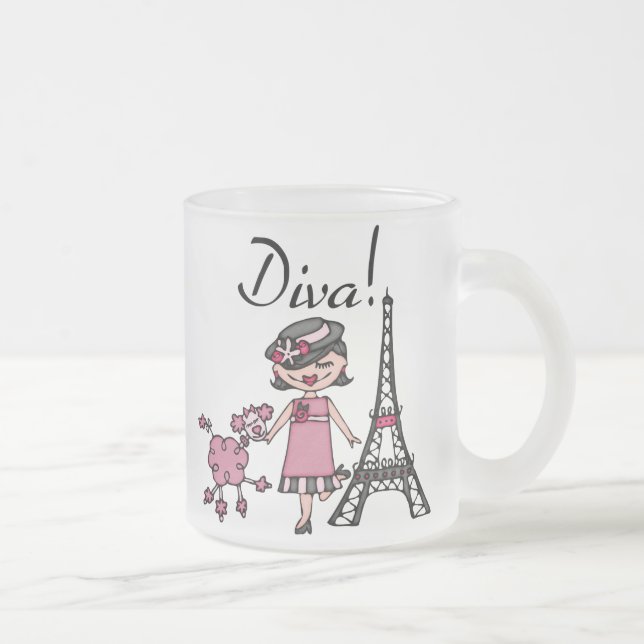 Schwarze Haar Diva Mattglastasse (Rechts)