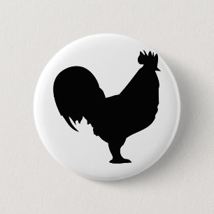 schwarze Hahnikone Button