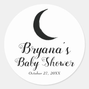 Schwarze Halbmond Astrologie Tierkreiszeichen Baby Runder Aufkleber