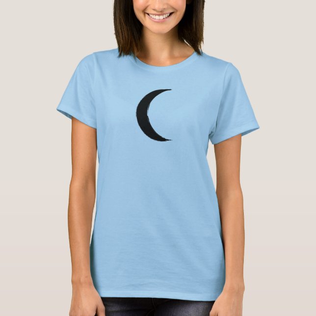 Schwarze Halbmond waning Magic Dark Moon Astrologi T-Shirt (Vorderseite)