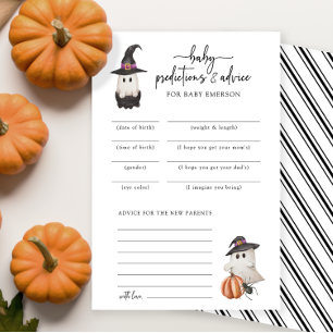 Schwarze Halloween-Baby-Vorhersagekarte