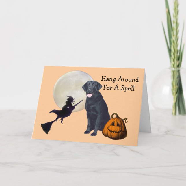 Schwarze Halloween Gruß-Karte Labrador retrievers Karte (Vorderseite)