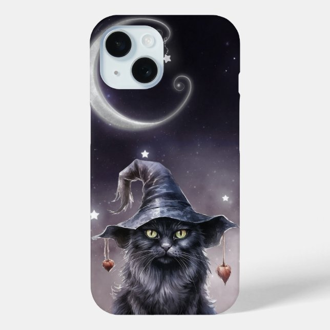 Schwarze Halloween-Katze mit einem Hexenhut Case-Mate iPhone Hülle (Rückseite)