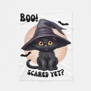 Schwarze Halloween-Katze Süße Vintage-Schwarze Kat Fleecedecke