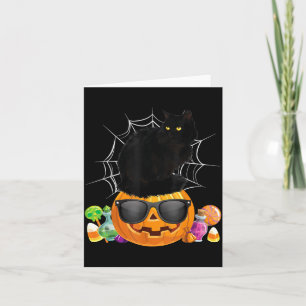 Schwarze Halloween-Kürbis-Katze Jack O Lantern Kat Karte