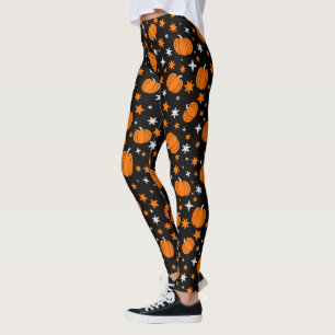 Schwarze Halloween-Leggings mit Niedlichen Orange  Leggings