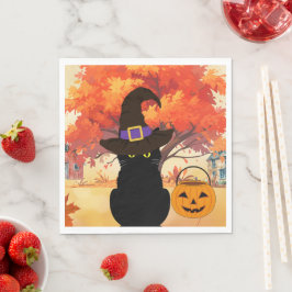 Schwarze Halloween-Papier-Serviette Serviette