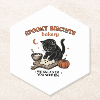 Schwarze Halloween-Papier-Unterlage für Katzen Untersetzer