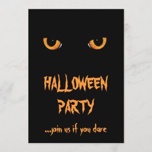 Schwarze Halloween-Party-Einladungen für Katzen Einladung