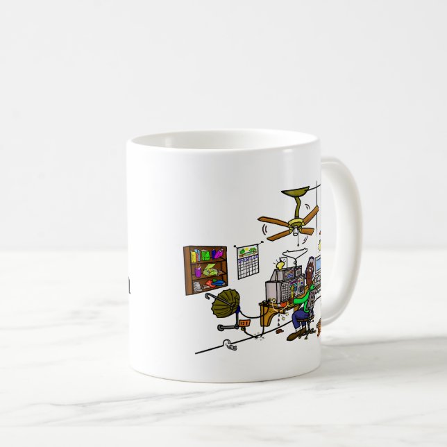 Schwarze Ham Crazy Ham Shack Tasse (VorderseiteRechts)