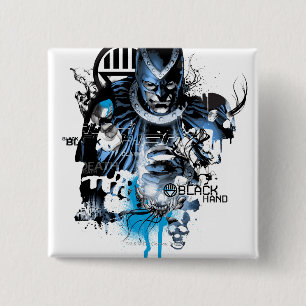 Schwarze Hand - blaue Collage Button