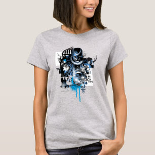 Schwarze Hand - blaue Collage T-Shirt