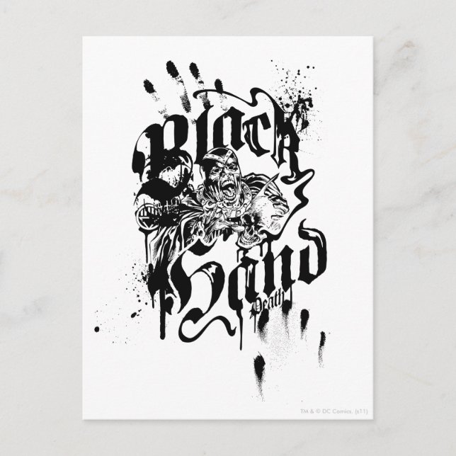 Schwarze Hand - Collage Postkarte (Vorderseite)