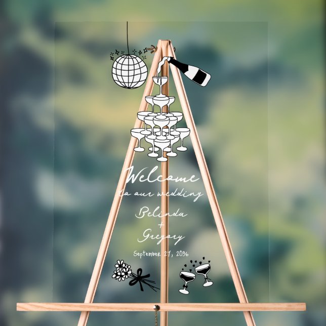 Schwarze Hand gezeichnete Illustrationen Doodles H Acrylschild (Neutral)