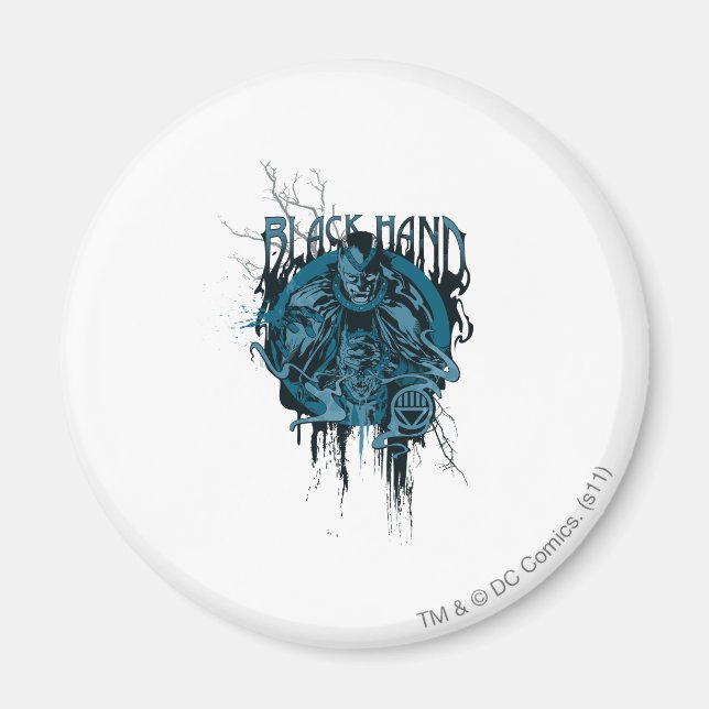 Schwarze Hand - Grafische Collage Magnet (Vorne)