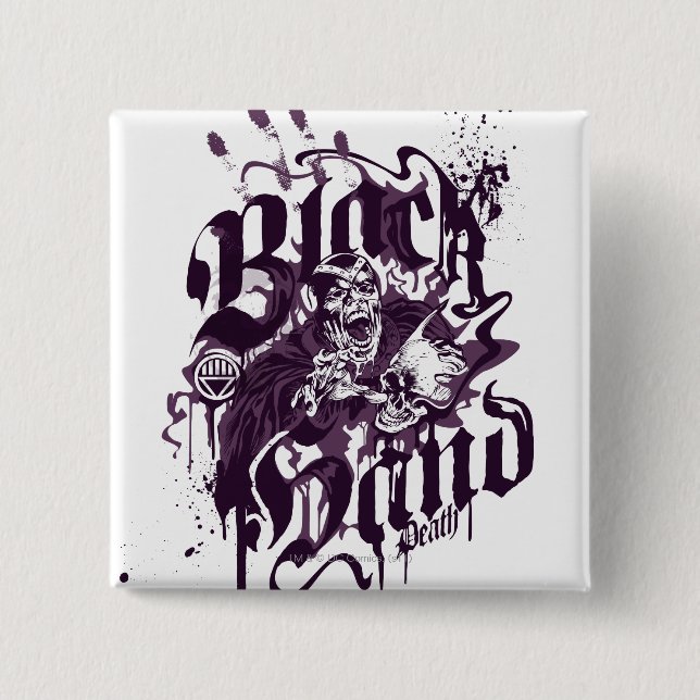 Schwarze Hand - lila Collage Button (Vorderseite)