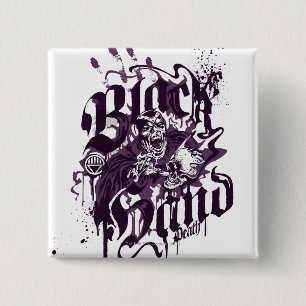 Schwarze Hand - lila Collage Button