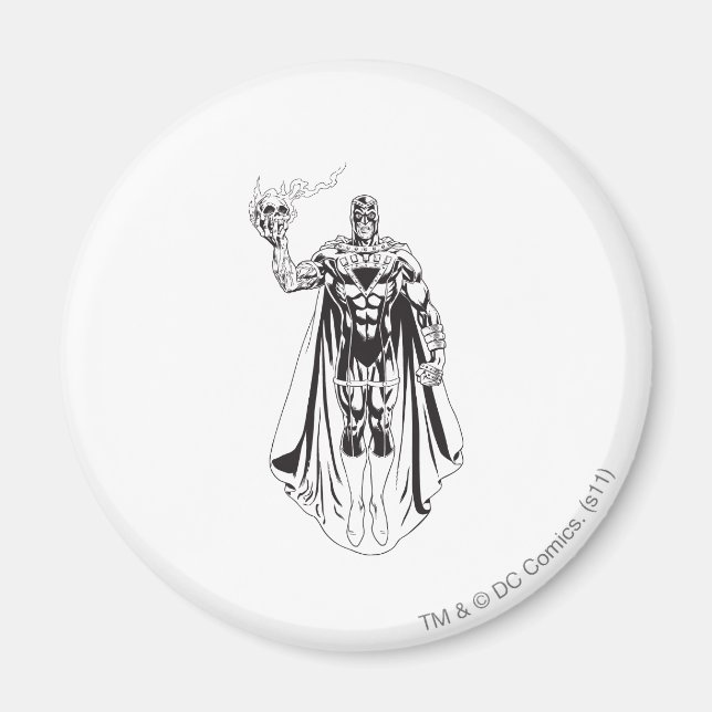 Schwarze Hand mit Schädel 3 Magnet (Vorne)