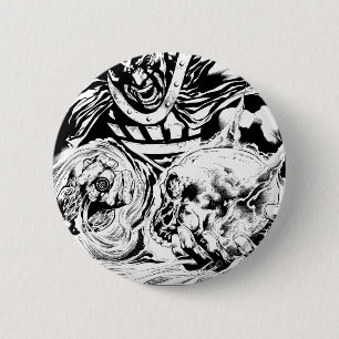 Schwarze Hand mit Schädel-Platte 2 Button