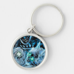 Schwarze Hand mit Schädel-Platte Schlüsselanhänger