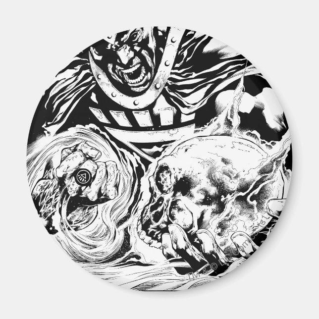 Schwarze Hand mit Schädelplatte 2 Magnet (Vorne)