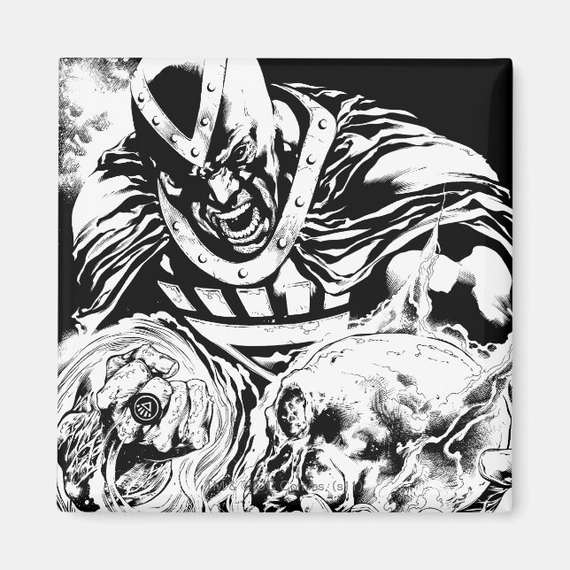 Schwarze Hand mit Schädelplatte 2 Magnet (Vorne)