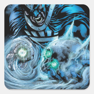 Schwarze Hand mit Schädelplatte Quadratischer Aufkleber