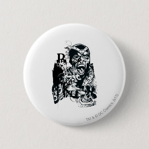 Schwarze Hand-und Schädel-Collage Button