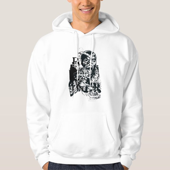 Schwarze Hand- und SchädelCollage Hoodie (Vorderseite)