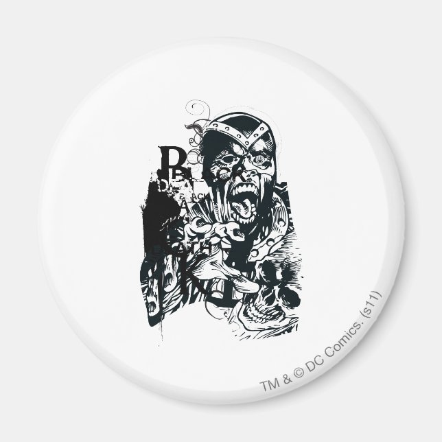 Schwarze Hand- und SchädelCollage Magnet (Vorne)