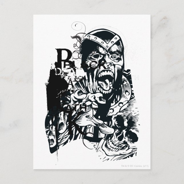 Schwarze Hand- und SchädelCollage Postkarte (Vorderseite)