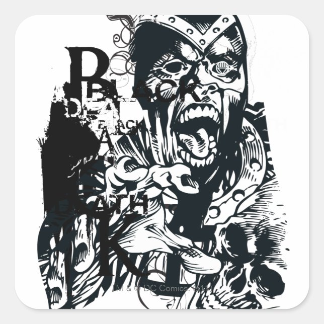 Schwarze Hand- und SchädelCollage Quadratischer Aufkleber (Vorderseite)