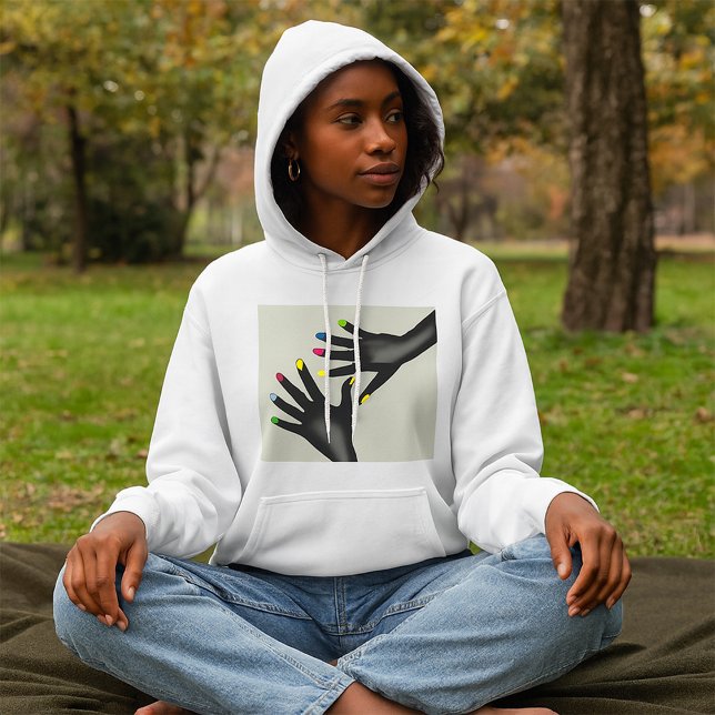 Schwarze Hände mit lackierten Nägeln Frauen Hoodie (Von Creator hochgeladen)