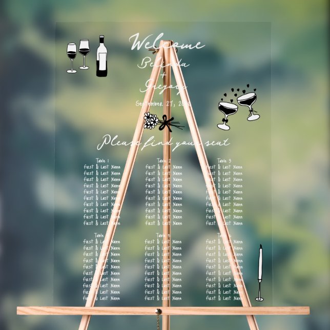 Schwarze handgezogene Doodles Hochsitzdiagramm Acrylschild (Neutral)