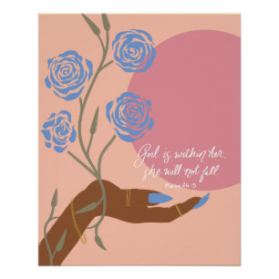 Schwarze Handkunst mit Rose und Affirmationen Poster