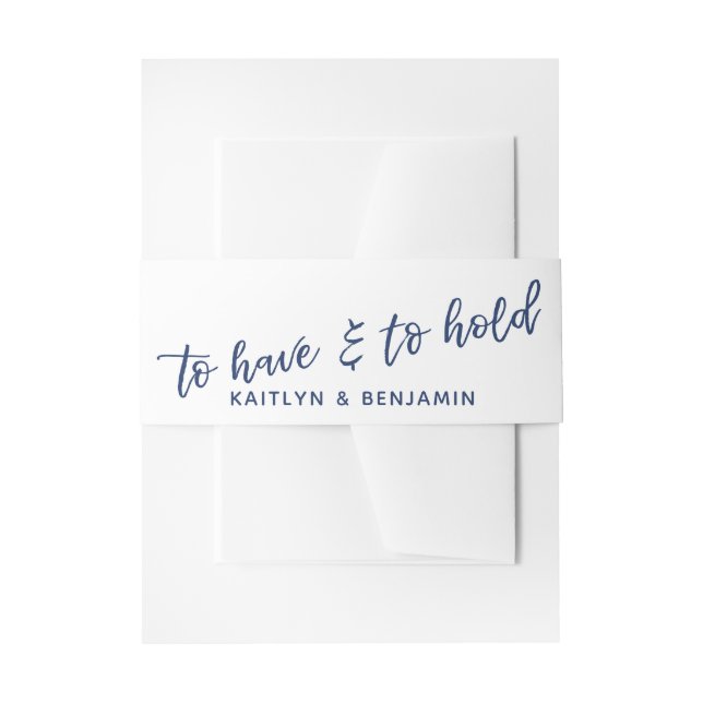 Schwarze Handschrift, um Navy Weiß zu haben und zu Einladungsbanderole (Vorderseite Beispiel)