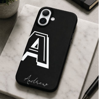 Schwarze Handyhülle - personalisierter Name iPhone 16 Plus Hülle