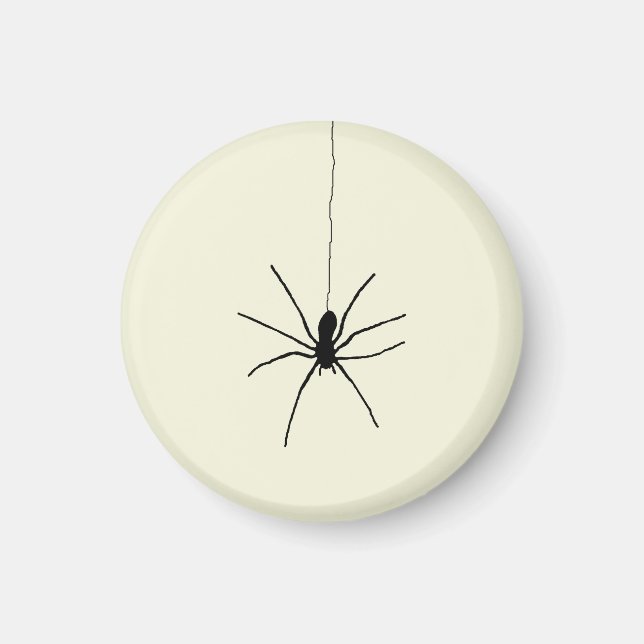 Schwarze Hängespinne auf Beige (Off White) Farbe Magnet (Vorne)