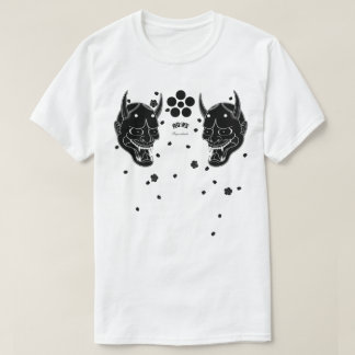 Schwarze Hannya und Kirschblüte T-Shirt