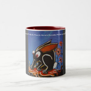 schwarze Häschen-Tasse Zweifarbige Tasse