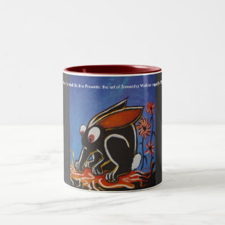 schwarze Häschen-Tasse Zweifarbige Tasse