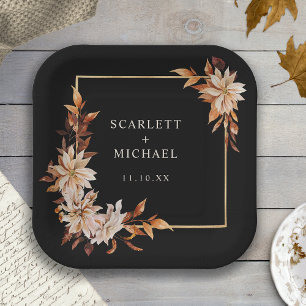 Schwarze Herbst-Papierplatte Pappteller