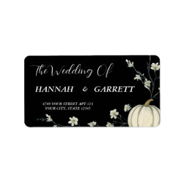 Schwarze Herbst-Pumpkin-Hochzeitsadresse Adressaufkleber