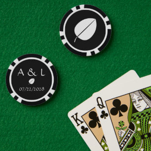 Schwarze Herbstlaube Pokerchips