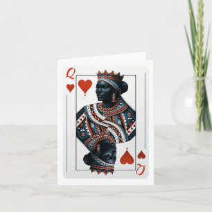 Schwarze Herz-Dame-Kartenspiel Stolz Schwarz W Karte