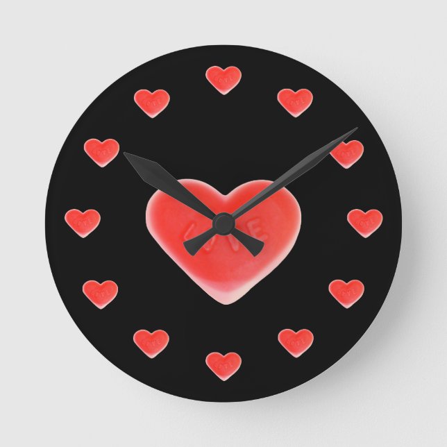 Schwarze "Herz" Uhr des Schatzes rund (Vorderseite)