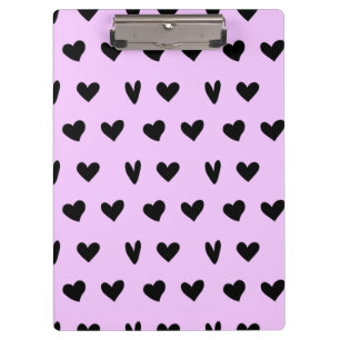 Schwarze Herzen Schönes Muster Geschenke Frohe Val Klemmbrett
