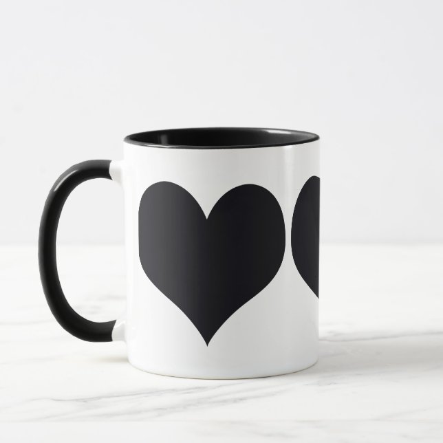 Schwarze Herzen Tasse (Links)